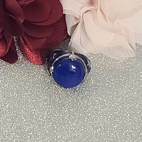 NWT Lapis Lazuli Solitaire Ring in Stainless Steel Size 5 - Picture 9 of 12